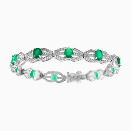 Oval jade bracelet
