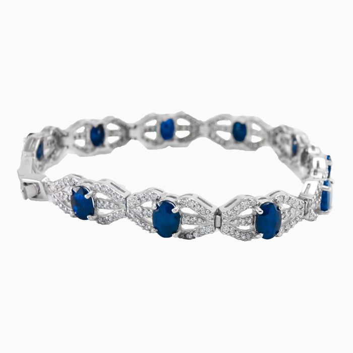 Pulsera de zafiro ovalado