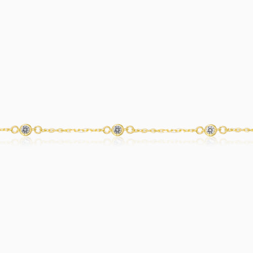 Bezel set zirconium gold bracelet
