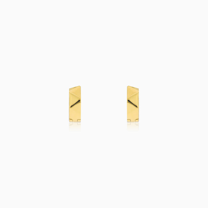 Kubische Gold-Huggie-Ohrringe