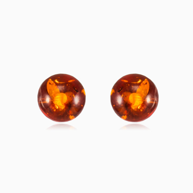 Aretes de bola de ámbar