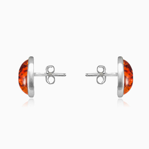Oval amber earrings