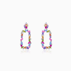 Rectangle multicolor earrings