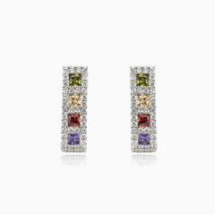 Multicolored quartz earrings