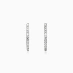 Thin cubic zirconia line earrings
