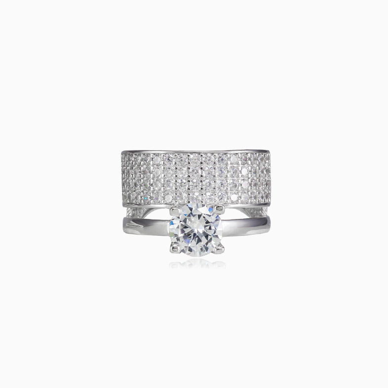 Double sterling silver ring – Princess Jewellery
