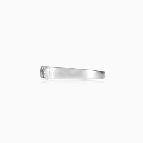Tension silver ring