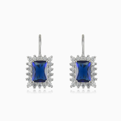 Rectangle blue quartz earrings