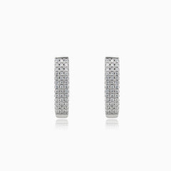 Three cubic zirconia lines earrings