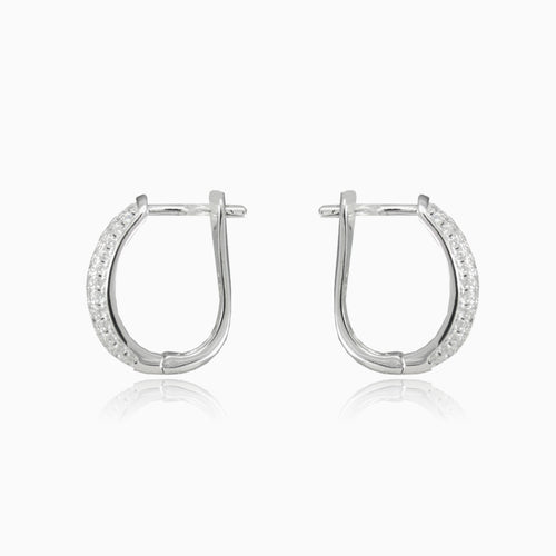 Four cubic zirconia rows earrings