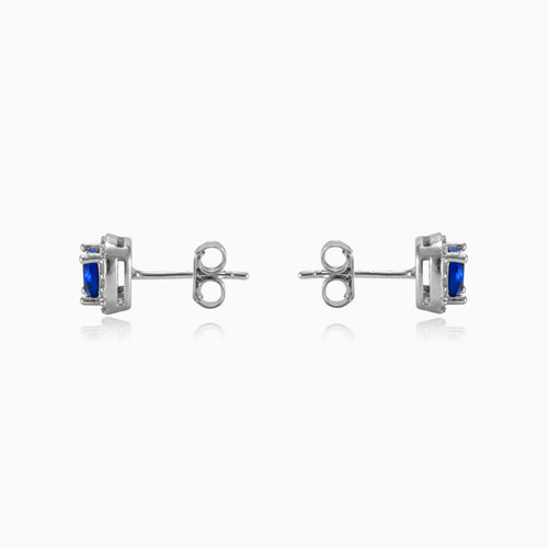 Blue square earrings