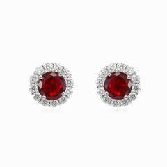 Royal red quartz studs