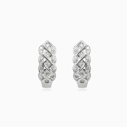 Braided cubic zirconia earrings