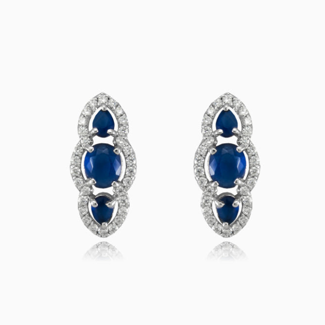 Trojité safírové náušnice