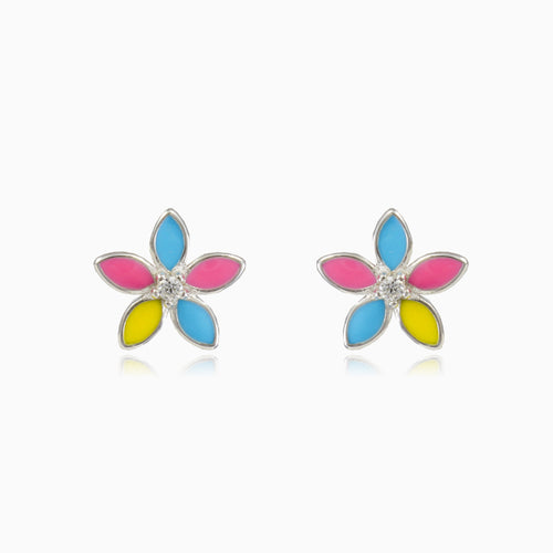 Colorful flower studs