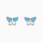 Blue butterfly earrings