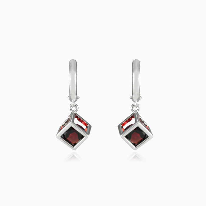 Boxed garnet earrings