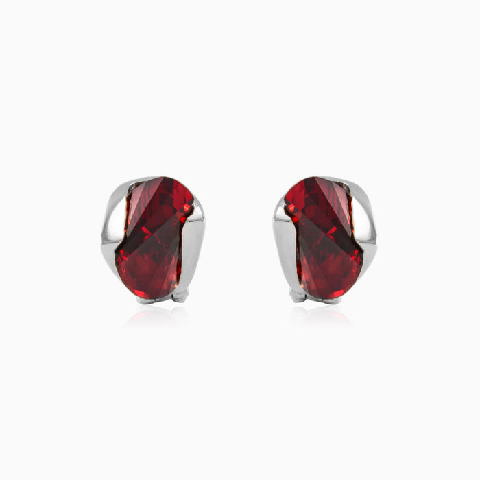 Small garnet pyramid earrings