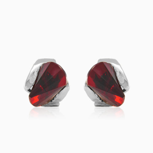 Garnet pyramid earrings