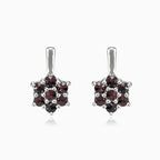 Garnet flower earrings