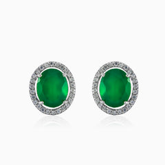 Silver earrings with jade