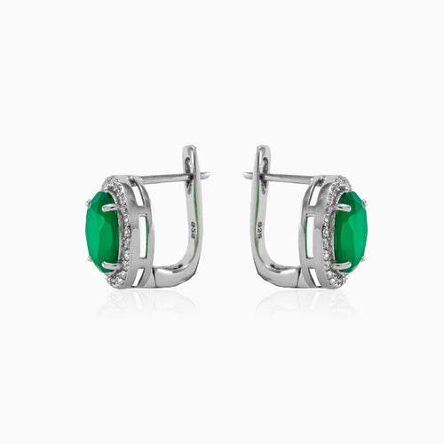 Silver earrings with jade