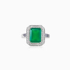 Královský prsten s nefritem v emerald brusu
