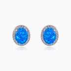 Royal soft blue opal earrings