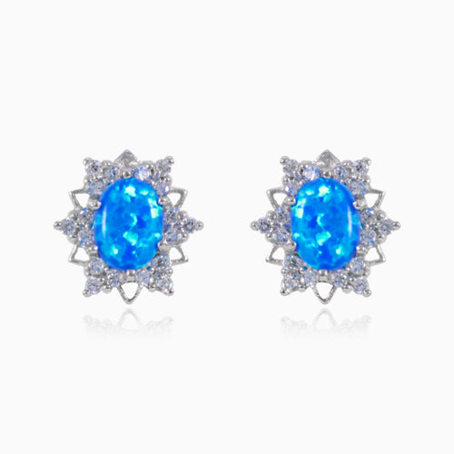 Star blue opal earrings