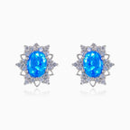 Star blue opal earrings