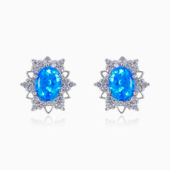 Star blue opal earrings