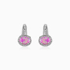 Rose opal silver earrings