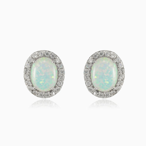 Soft royal opal earrings