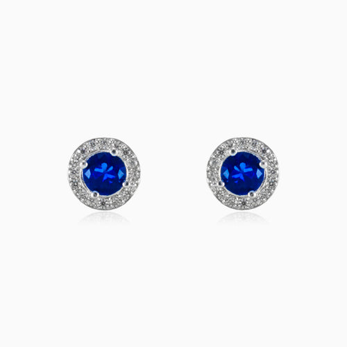 Round blue earrings