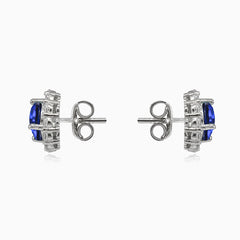 Royal blue quartz studs