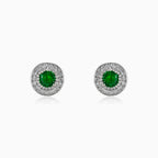 Green baroque earrings