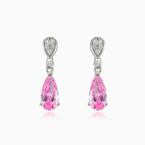 Drop rose quartz earrings