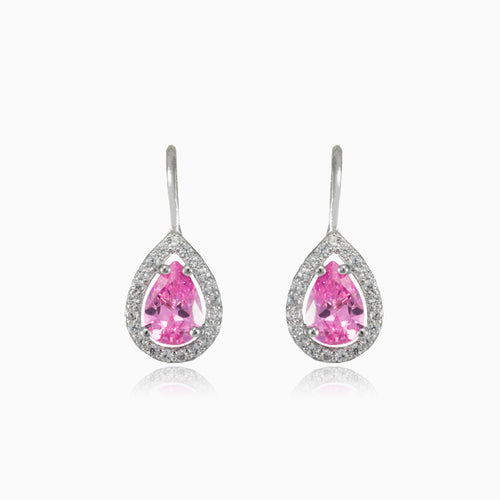 Soft drop rose quartz earrings