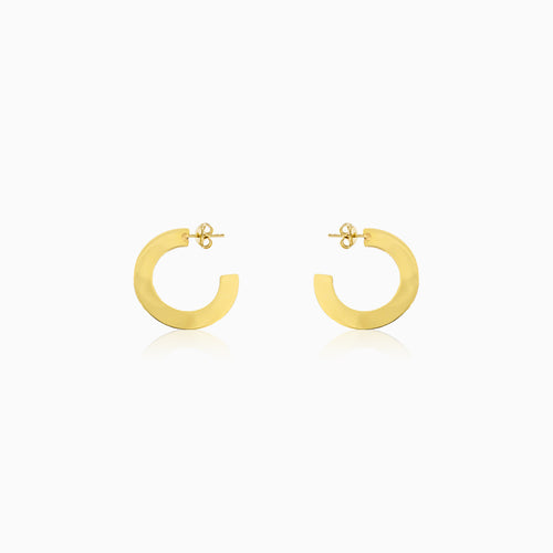 J-hoop gold stud earrings