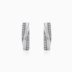 Twisted white gold earrings