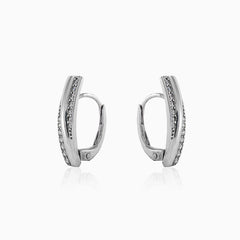Twisted white gold earrings