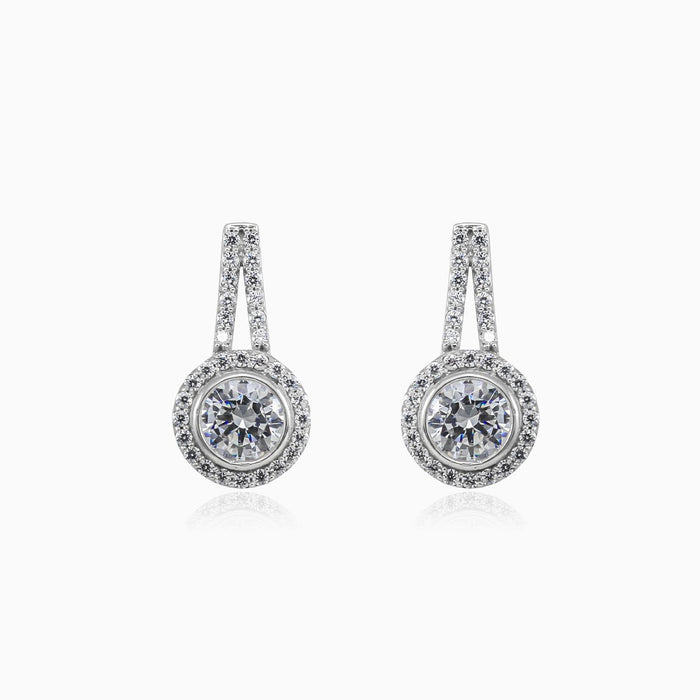 Pendientes de oro blanco brillantes