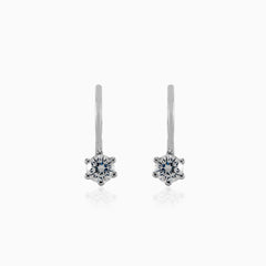 Six prong diamond earrings