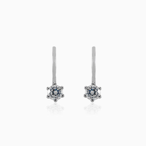 Six prong diamond earrings