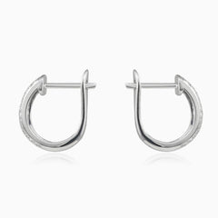 Three-row pave diamond earrings