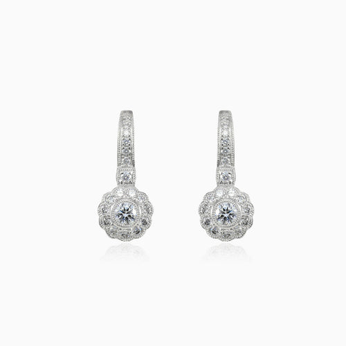 Vintage diamond flower earrings