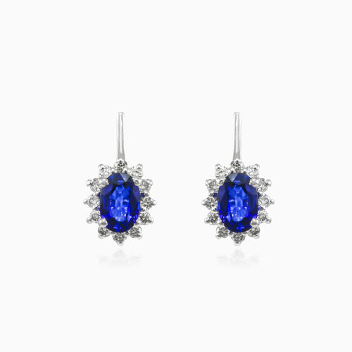 Royal oval sapphire earrings