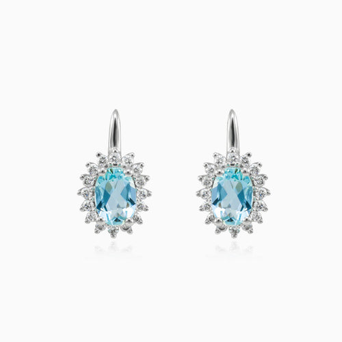 Royal aquamarine diamond earrings