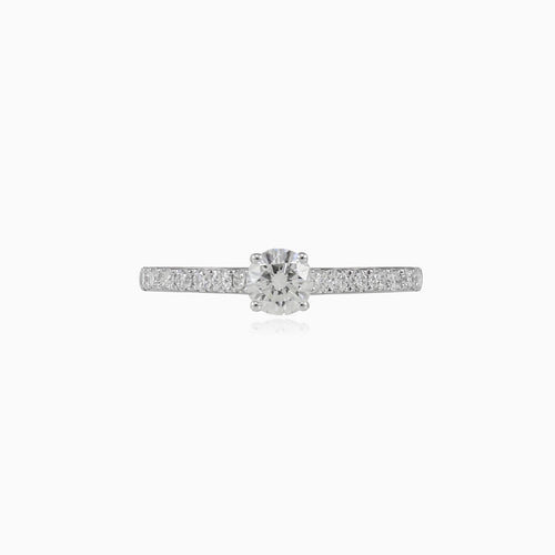 Classic accent diamond engagement ring