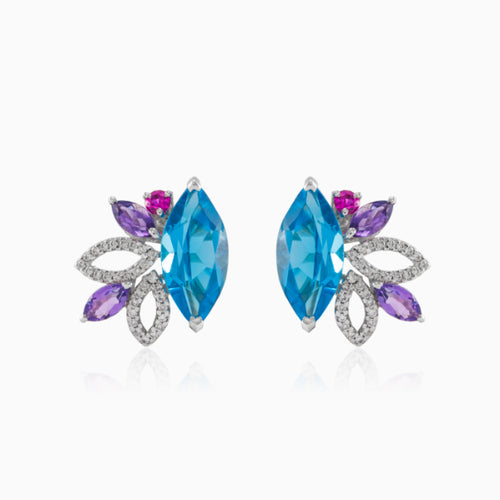 Topaz diamond earrings